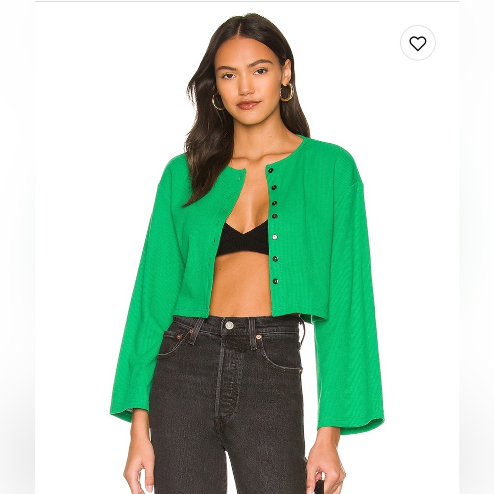 Mina Button Down Top in Green